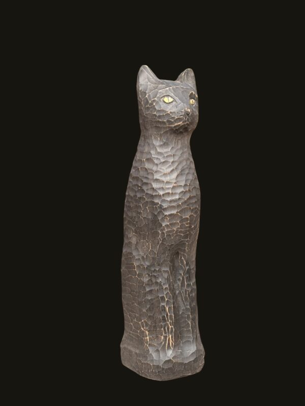 Le chat aux yeux d’or — sculpture de Paul Crochat