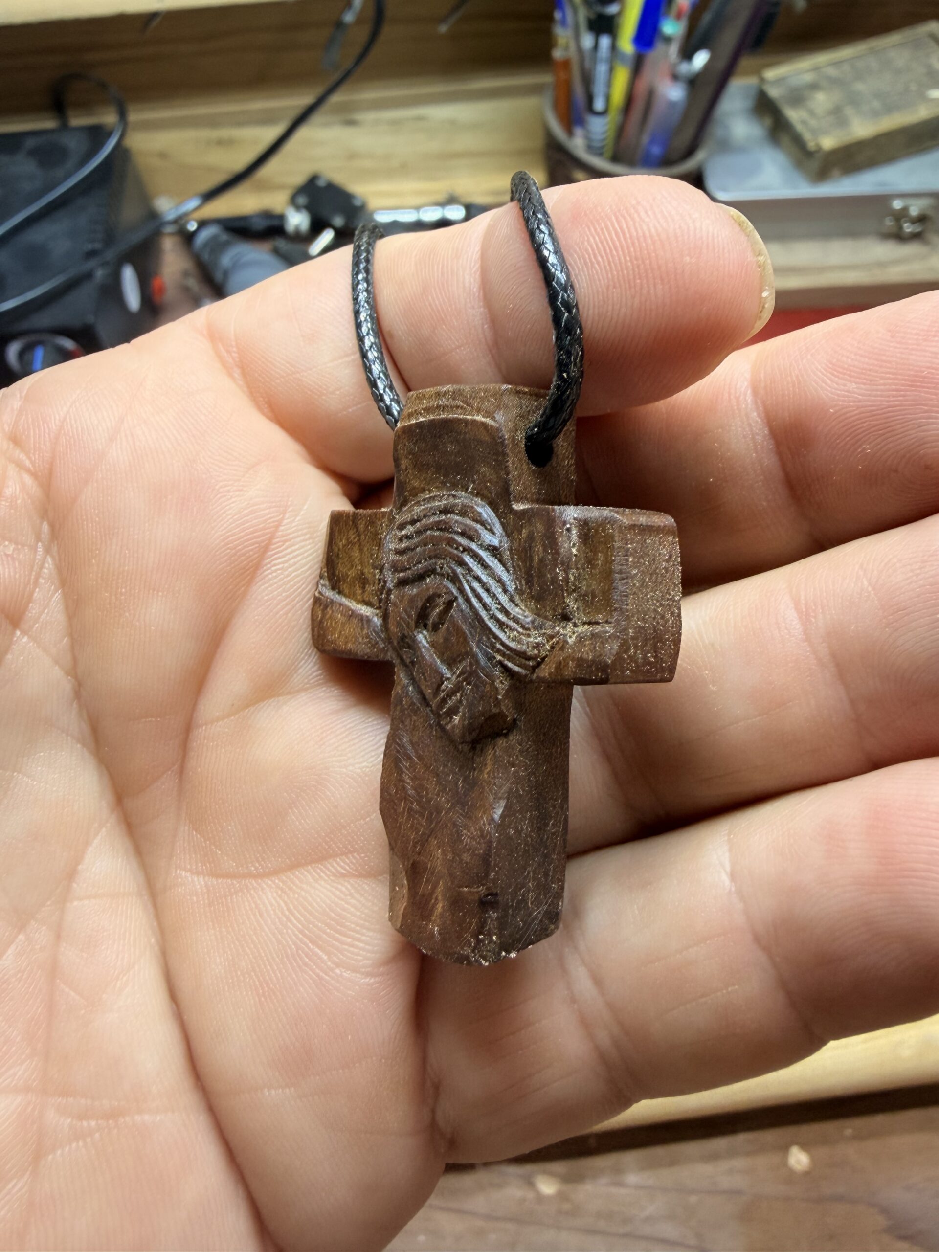 Pendentif croix visage du Christ – Image 3